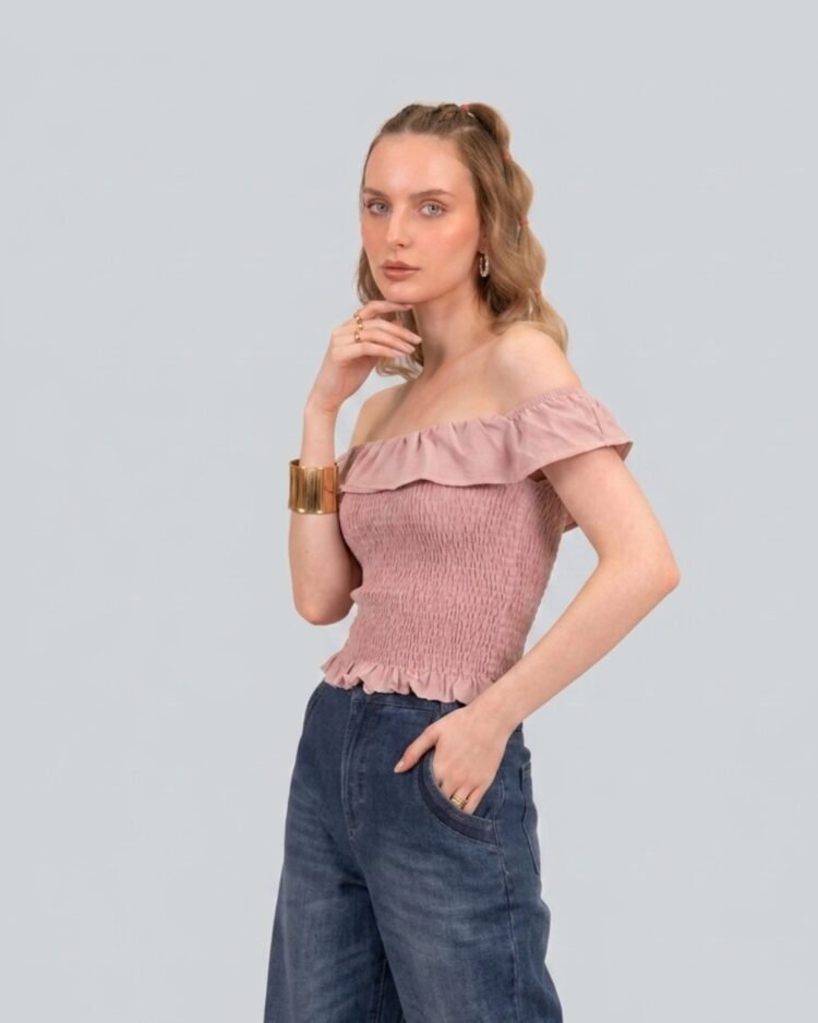 Smocked Off Shoulder Top