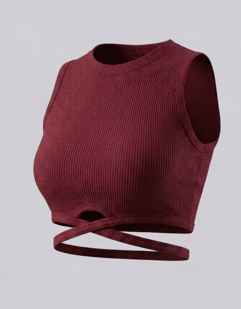 Ribbed Tie-Up Crop Top