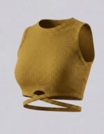 Ribbed Waist Tie Ups Crop tank Top