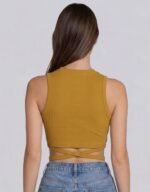 Ribbed Waist Tie Ups Crop tank Top
