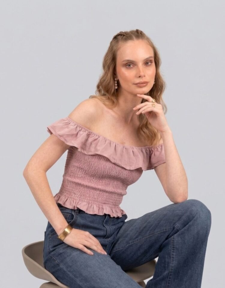 Smocked Off Shoulder Top
