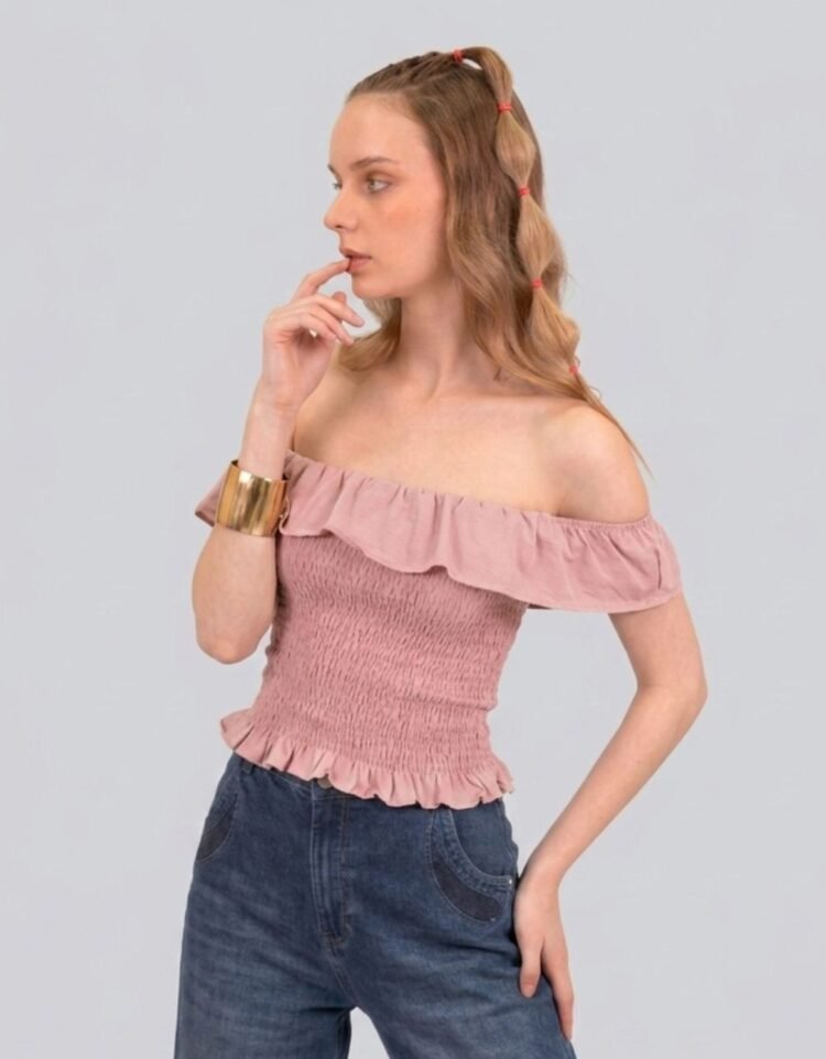 Smocked Off Shoulder Top