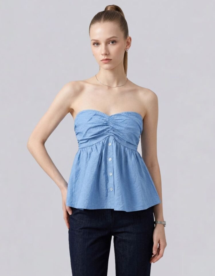Ruched Peplum Top