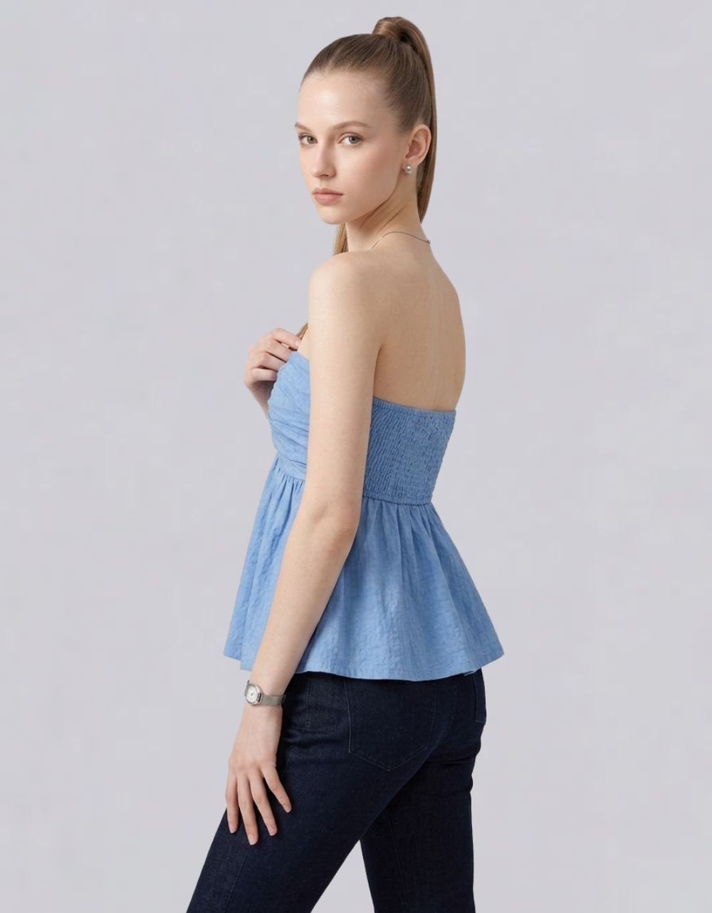 Ruched Peplum Top