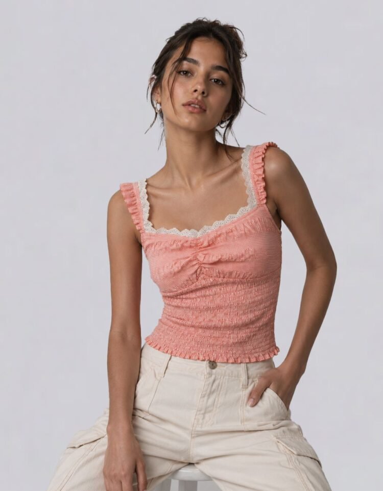 Smocked Peplum Blouse