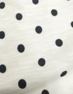 Black and White Polka Smocked Puff Sleeves Cotton Dress