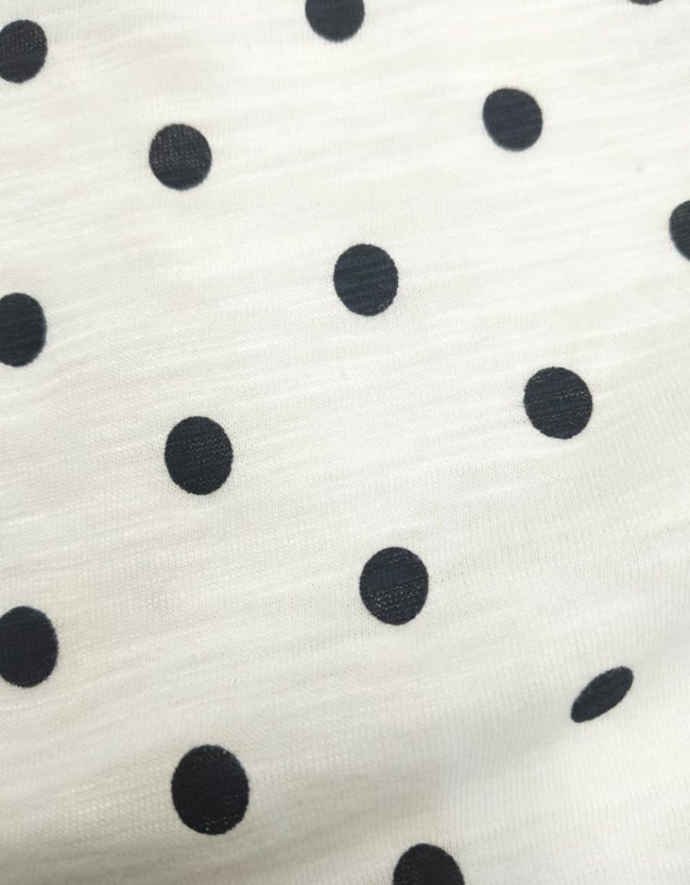 Black and White Polka Smocked Puff Sleeves Cotton Dress