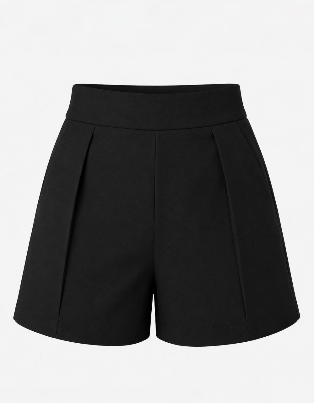 Black Semi Formal Front Pleat Shorts