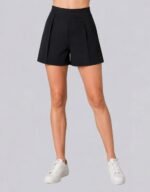 Black Semi Formal Front Pleat Shorts
