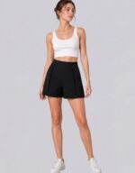 Black Semi Formal Front Pleat Shorts
