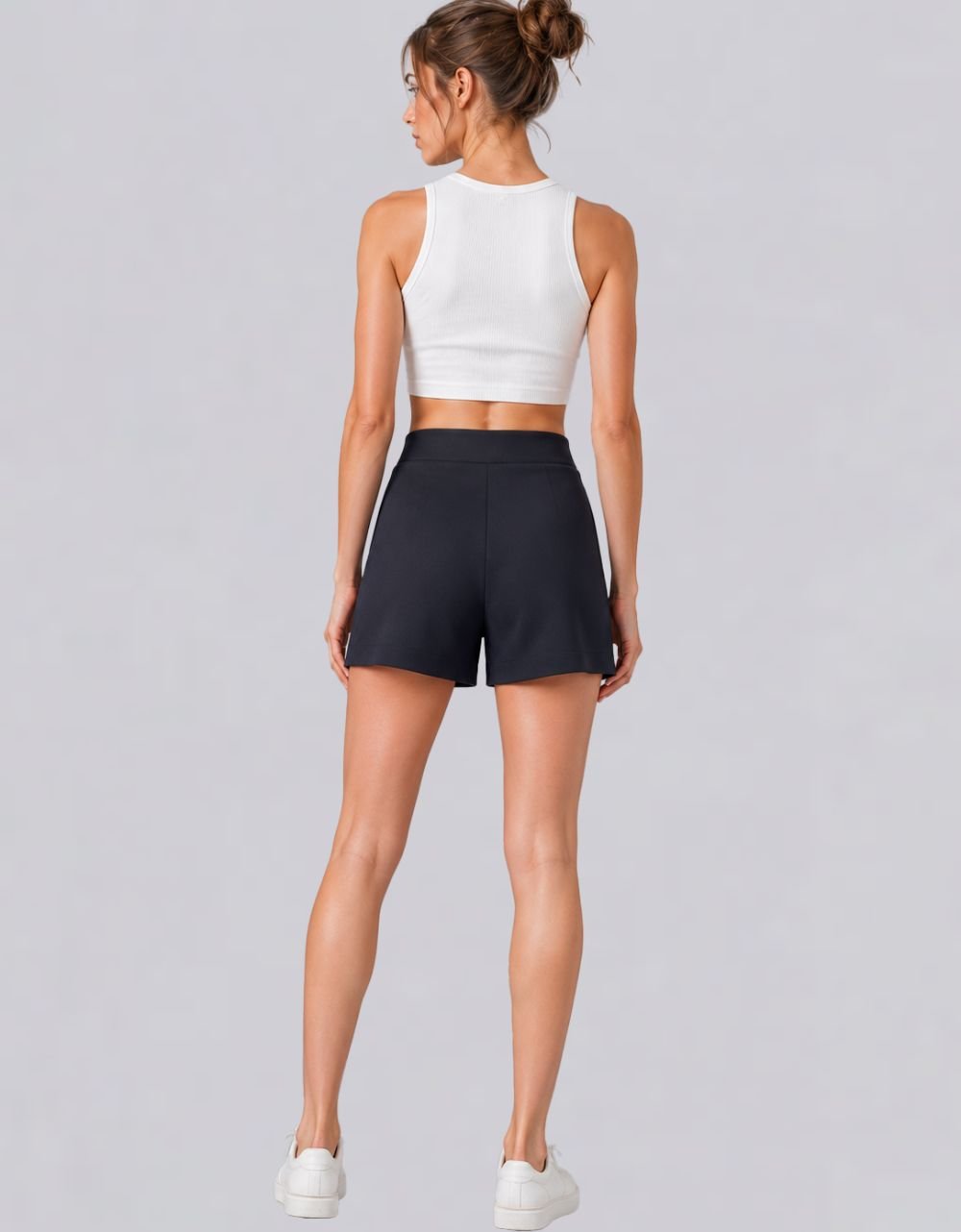 Black Semi Formal Front Pleat Shorts