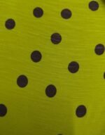 Mustard Yellow polka Dot off Shoulder Drape Neckline Cotton Top