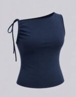 Adjustable Tie Shoulder sleeve Less Knit Top