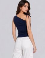 Adjustable Tie Shoulder sleeve Less Knit Top