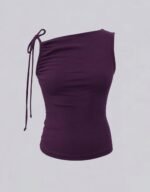 Adjustable Tie Shoulder sleeve Less Knit Top